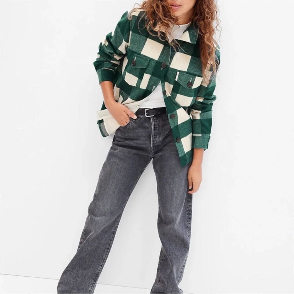 NWT GAP Plaid Shirt Jacket Large - Picture 3 of 7